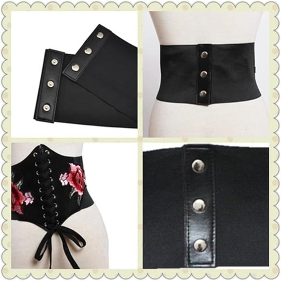 Floral embroidered waist belt main image 6